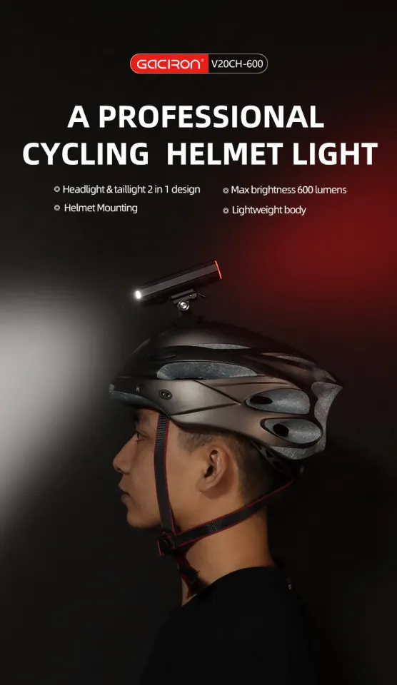 Gaciron V20CH-600 Bike Helmet Light Front Light Rear Light in
