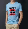 HAPPY NEW YEAR 2025 New Design Casual Half Sleeve T-Shirt For Men's. 