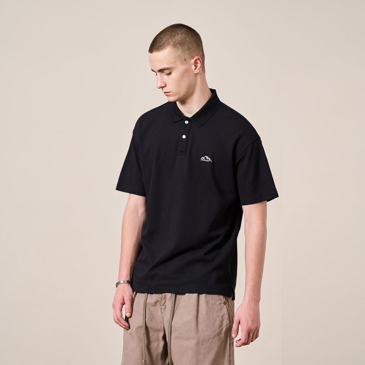 SIMWOOD%202023%20Summer%20New%20Oversize%20Polo%20Shirts%20Men%20Breathable%20Sorona%20240g%20PIQUE%20Fabric%20Plus%20Size%20Mountain%20Embroidery%20Tops%20-%20Image%203