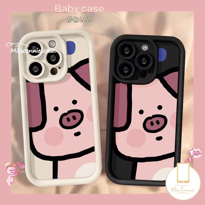 MissConnie Cartoon Cute Pig Phone Case for Infinix Hot 30i 30 Play Note 30 VIP 12 G96 Smart 7 Tecno Spark 10 Go 2023 10C Lovely Angel Eyes Soft Cover