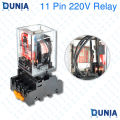 MK3P-I 11 Pin 220V AC Relay Module with Base Socket Industrial.