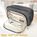 Canvas Kawaii Student Large Capacity Stationery Pencil Cases Pouch Girls Gifts Pouch for School Cute Girls.