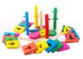 Wooden Five Column Set Blocks Geometry Puzzles Educational Toys for Kids - Multicolors. 