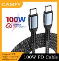 CASIFY CC05 QC 4.0 100W USB C to Type C Fast Charging Cable PD Cable Type C To Type C Fast Charging Cable 100W Cable Fast Charging Braided Cable. 