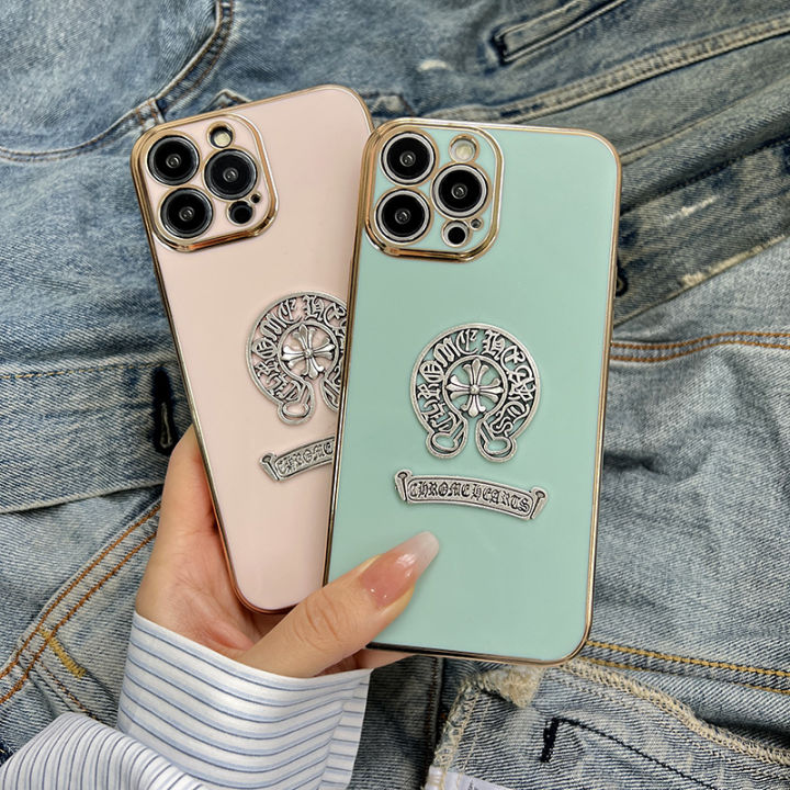 FELMYST%20Chrome%20Hearts%20Phone%20Case%20For%20Infinix%20Note%2012%20Pro%205G%20Luxury%20Fashion%20Trendy%20Brand%20Metal%20Plating%20Mobile%20Casing%20Square%20Girl%20Gift%20Square%20Shockproof%20Back%20Soft%20%20Cover%20-%20Image%205