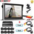 Option 3-Silver Sensors-Koorinwoo Auto Parktronics 8 For Car Parking Sensors System 22MM 2 Cameras Rear + Front Radar Detector Full Kit for Android DVD. 