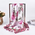 2023 New Rose Pattern Four Seasons Universal Fashion 90 Color Ding Large Square Scarf Headband Scarf Silk. 