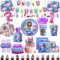 Gabby Dollhouse Candy Boxes Birthday Party Supplies Gabby Cake Decorations Plates Cups Banner Balloons Girls Baby Shower Favor. 