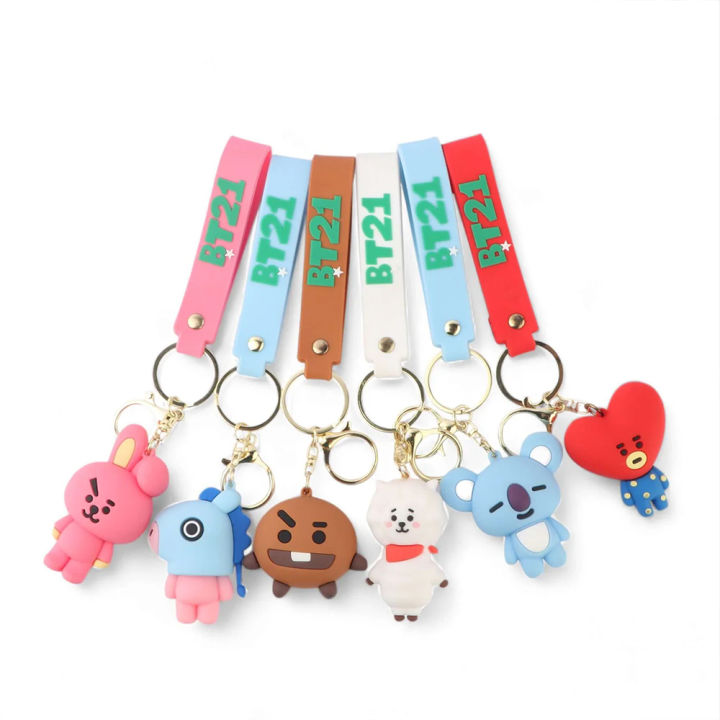 Cute Cartoon Fashion Keychains BT21 Backpacks Decoration Gift For Friends