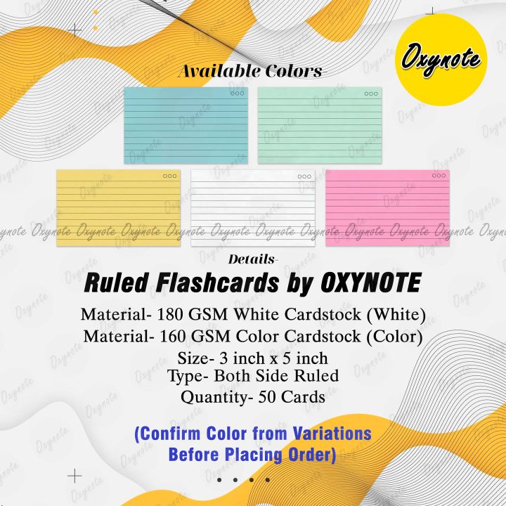 OXYNOTE%203x5%20inch%20Ruled%20Index%20Flashcards%20-%2050%20Cards%20-%20Suitable%20for%20Exam%20Preparation,%20Cheat%20Sheets,%20Short%20Notes,%20Syllabus%20Revision%20(Both%20Side%20Ruled%20Card)%20-%20Image%203