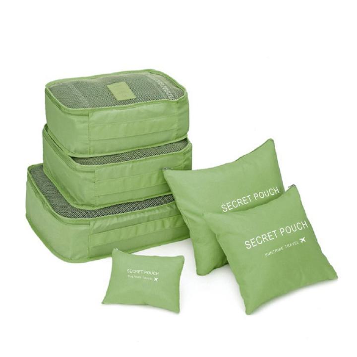 6 Pcs/Set Square Travel Luggage Storage Bags Clothes Organizer Pouch Case