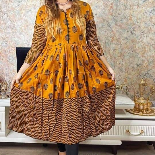 New Exclusive designed Gown1piece long kurti different koti Gown long kurti For Stylish Women Girls