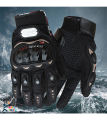 Pro Bike Leather Full Finger Hand Gloves  With Touch Screen For Bikers- Multi colors. 