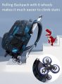 Kids School Bag With Wheels Rolling Backpack for Boy Wheeled School Bag 6 Wheels Trolley Bookbag Carry on Luggage with Lunch Bag. 