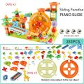 Newest Big Size Turntable Marble Race Run Building Blocks Creative Piano DIY Blocks Plastic Funnel Slide DIY Assembly Bricks. 