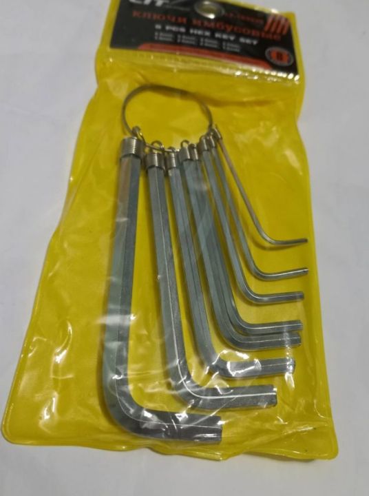 HEXAGON 8Pcs Set Screwdriver Hex Key Allen Wrench 8 Pcs Screw Driver Set 1.5mm 2.0mm 2.5mm 3.0mm 3.5mm 4.0mm 5.0mm 6.0mm Keyring Hand Bicycle Repair Tool Sets