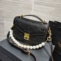 2021 High Quality Woman Embossing Much Interlayer Handbag Messenger Girl Purses Ladies Bag with Pearl Strap. 