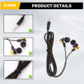1.1M Reflective Fiber Cloth Line Noise Isolating Stereo In-ear Earphone Earbuds Headphones with 3.5 MM Jack Standard Golden. 