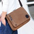 Weysfor Fashion Solid Canvas Messenger Satchel Bags Buckle Casual Portable Shoulder Bag Korean Trend Simple Pack For Men. 