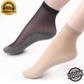 New 1Pairs Silky Anti-Slip Cotton Sole Sheer Ankle High Tights Hosiery Socks Reinforced Toe Velvet Silk Women Sock Cotton Bottom. 