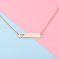 Custom Engraving 18K Gold Plated Stainless Steel Bar Name Necklace Hollow Heart Dainty Friendship Initial Bar Necklace. 