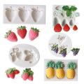 Strawberry Blueberry Pineapple Fruit Silicone Mold Fudge Chocolate Mold Cupcake Baking Mold Fondant Cake Decorating Tools.