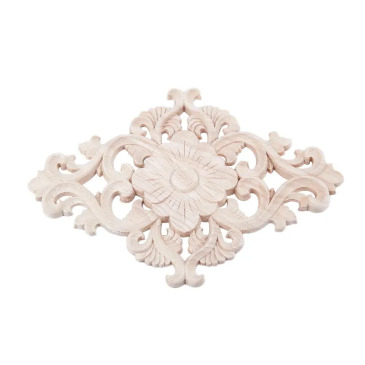 Harmony%202%20Pcs%20Rubber%20Wood%20Carved%20Long%20Applique%20Unpainted%20Flower%20Walls%20Cabinets%20Door%20Decor%20Wood%20Color,%2021X15cm%20&%2015cm%20Type%20B%20-%20Image%205