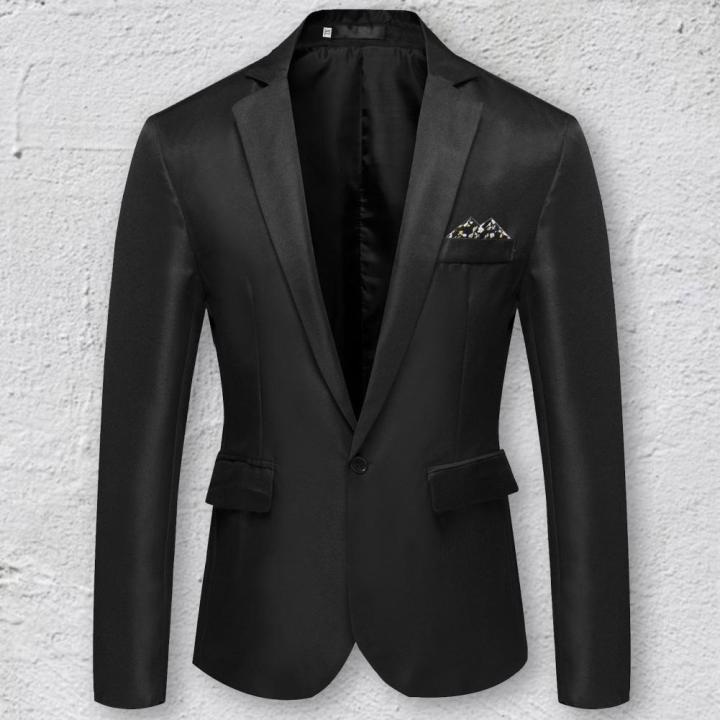 %E3%80%90Nightmaree%E3%80%91Stylish%20Men%20Blazer%20Temperament%20Wedding%20Blazer%20Solid%20Color%20Good%20Touch%20Slim%20Fit%20Suit%20Coat%20One%20Button%20-%20Image%202