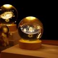 Unique 3D Crystal Ball Lamp with Galaxy and Planetary Projections USB Night Light for Cozy Atmosphere plasma ball.