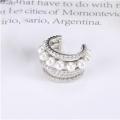1Pcs Cute White Pearl Full Zircon Stud Earrings For Women.