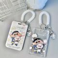 Cute Key Chain Transparent Card Sleeve ID Card Cover Crayon Shin-chan Cartoon Card Case Protective Case Kt Cat Bus Card Holder Student. 