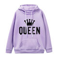 Fashion Men Women Long Sleeve Pullover Hooded Sweatshirts Unisex King and Queen Print Hoodie Casual Streetwear Couple Sweatshirt.