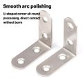 Durable 201 Stainless Steel Corner Bracket Hardware Thickened Corner Code 90-degree Right Angle L-shaped Fixed Bracket Connector.