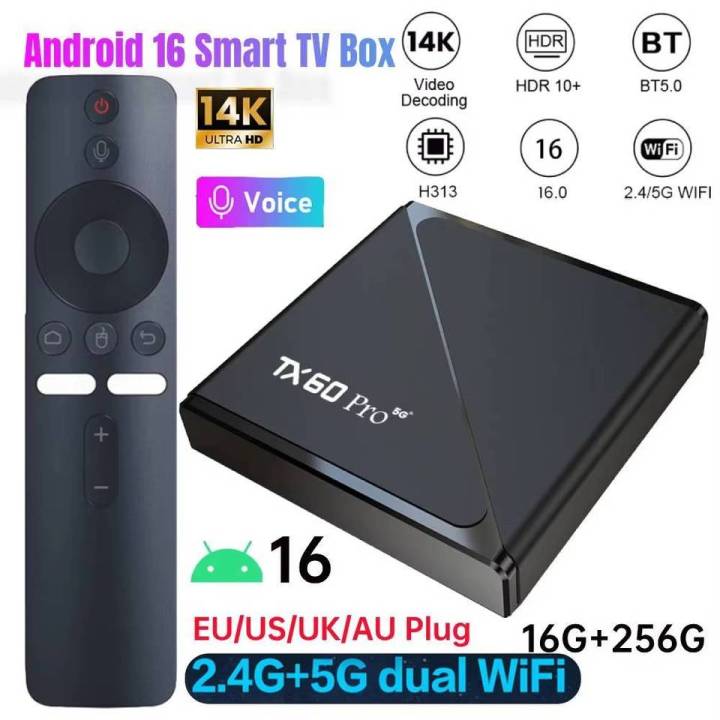 TX 60 Pro 14K ULTRA HD Android Smart TV Box Voice Remote, Bluetooth, Free Dish Channel Warranty,Life time free Dish Ratings 4344 Answered Questions