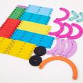 Montessori Wooden Pegboard Toy Number Construction Puzzle Peg Board With Cards Educational Stacking Blocks Toy For Kids Gift. 