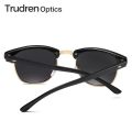 Trudren Unisex Classic Browline Polarized Sunglasses for Men Horn Rimmed Square Sun Glasses Womens Metal Rivets Sunglass RB3016. 
