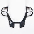 2X Carbon Fiber Steering Wheel Cover Trim Frame Sticker Car Accessories for Ford Ranger Everest Endeavour 2015+. 