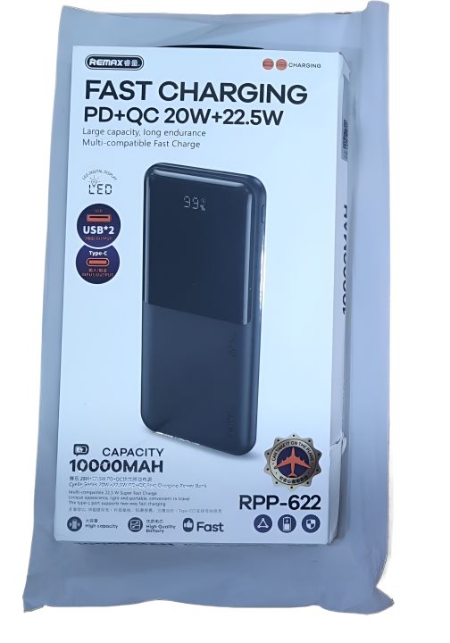 REMAX RPP-622 10000mAh Fast Charging PD+QC 20W+22.5W Digital Display ...