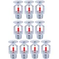 1set/10pcs Fire Sprinkler Head - Copper Chrome, 1/2" NPT 155℉(68°C) Pendent Type , K80 Fast Response Automatic.