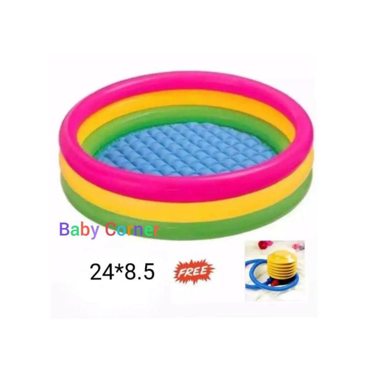 Baby Bath Tub (24 X 8.5 inch) With Pumper (Multicolor)