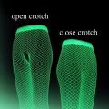 Luminous Fishnet Stockings for Moving One-pieces Mesh Leggings Tights High Waist Perspective Glow In The Dark Lingerie.
