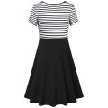 Maternity Women's Stripe Dresses Casual Summer Knee Length Pregnancy Clothes Ruched Pregnant Breastfeeding Clothes. 