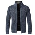 Mens Autumn Solid Color Knitted Sweater Jackets Cardigan Coats Man Clothing Casual Black Zip Up Sweaters Blusa De Frio Masculino. 