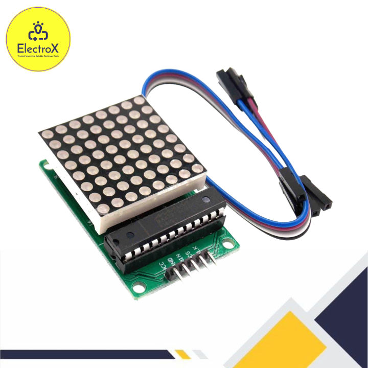 MAX7219 Dot Matrix Module 8x8 LED Display Modules for Arduino Raspberry Pi Microcontroller with 5Pin Wires Red