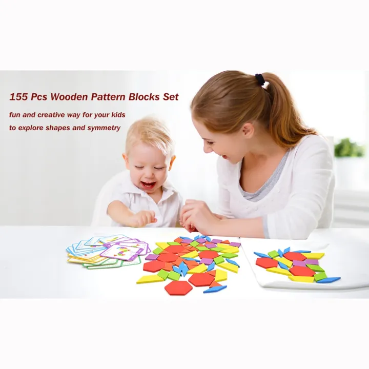 155%20Pcs%20Wooden%20Pattern%20Blocks%20Set%20Geometric%20Shape%20Puzzle%20Kindergarten%20Classic%20Educational%20Montessori%20Tangram%20Toys%20for%20Kids%20-%20Image%206
