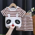 0 1 2 3 4 Years Old Kids Short Sleeve Suits Brand Summer Clothing Children T-shirt Two Piece Set Pure Cotton Cartoon Baby Outfit. 