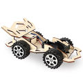 Diy Electric Wood Racing Car Assembled Puzzles Scientific Experiment Educational Mini Model Early Learning Toy For Children Kids. 