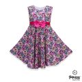 Multi Colour Flower Print Cotton Linen Frock for Baby Girls. 