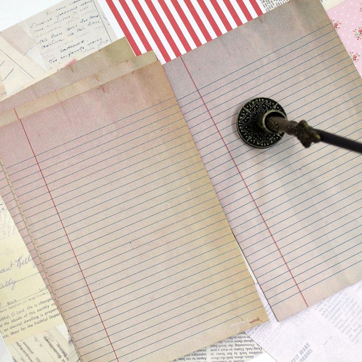 6 Pcs Vintage Lined Letterhead Letter Paper Set