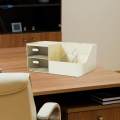 Desktop Organizer Accessories Stationery Holder with Drawer Storage Shelf.